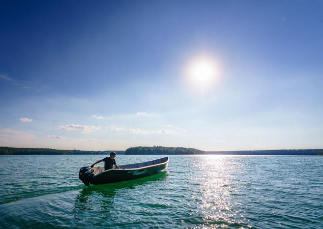 Fischen auf dem Stechlinsee, Foto:  REGiO-Nord mbH, Lizenz:  REGiO-Nord mbH