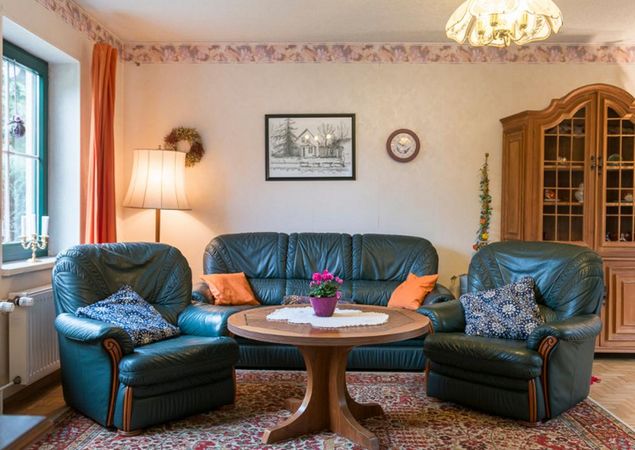 Wohnzimmer, Foto: Susanne Wernicke, Lizenz: Schweizer Kaminstübli - Ferienanlage Kappe